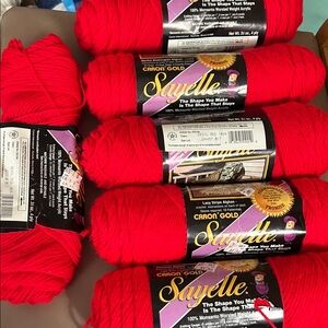 Caron Gold Sayelle Red Yarn Set